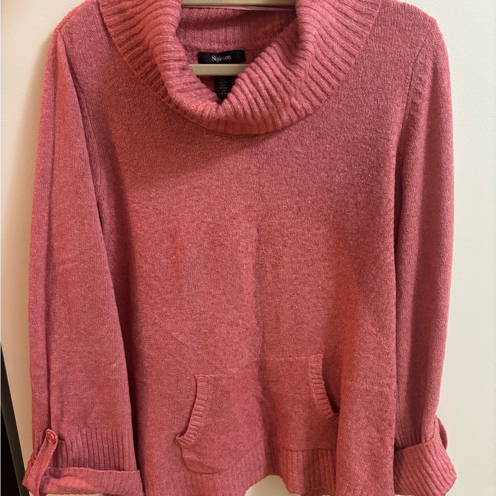 Style & Co. Rose Cowl Neck Sweater